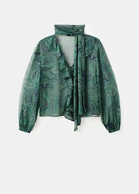 Paisley-print blouse with foulard