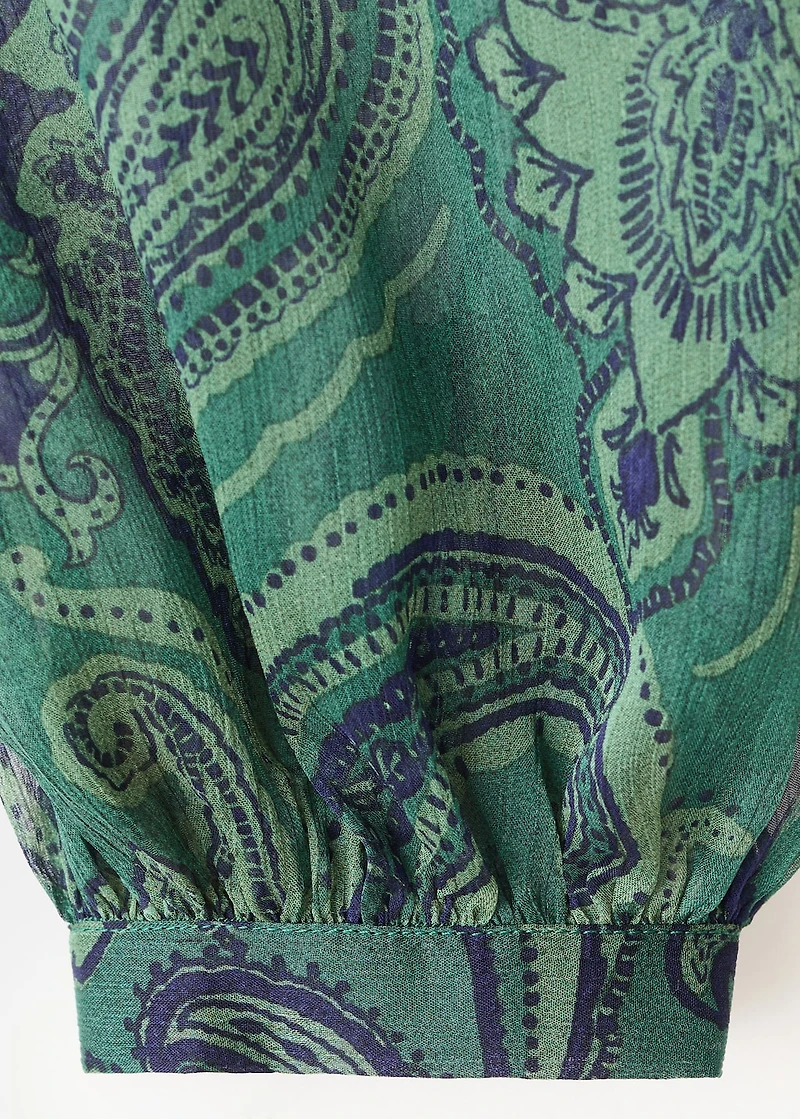 Paisley-print blouse with foulard