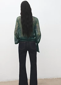 Paisley-print blouse with foulard