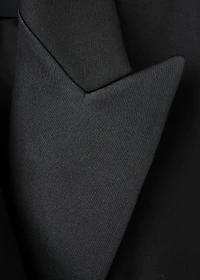 Wool-blend suit jacket with lapels