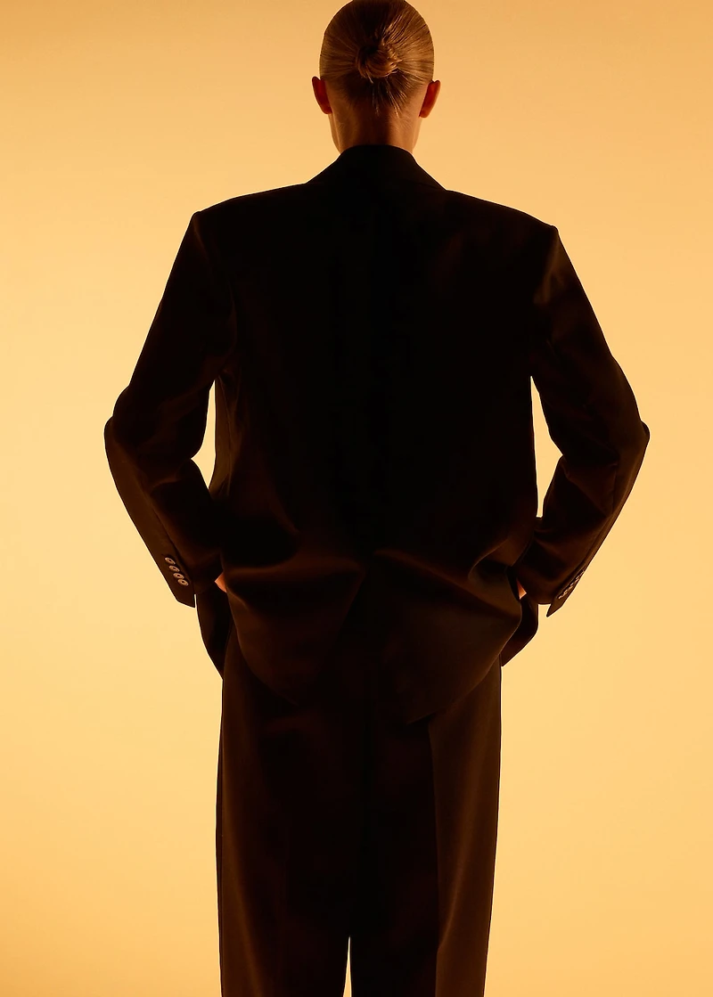 Wool-blend suit jacket with lapels