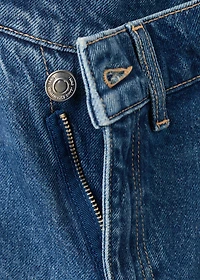 Wide-leg mid-rise jeans with a crossover waistband