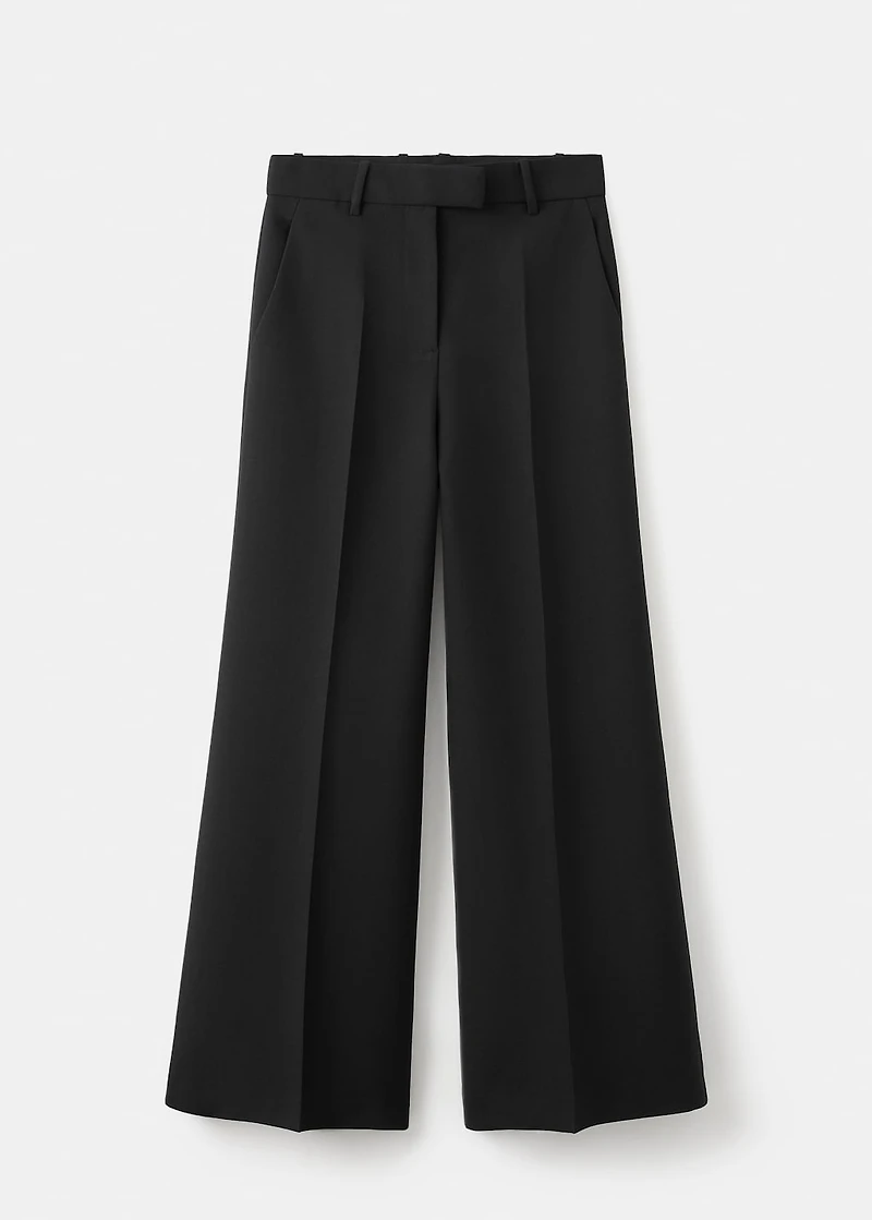 Wool-blend suit pants
