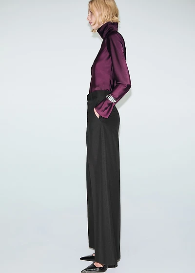 Wool-blend suit pants