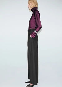 Wool-blend suit pants