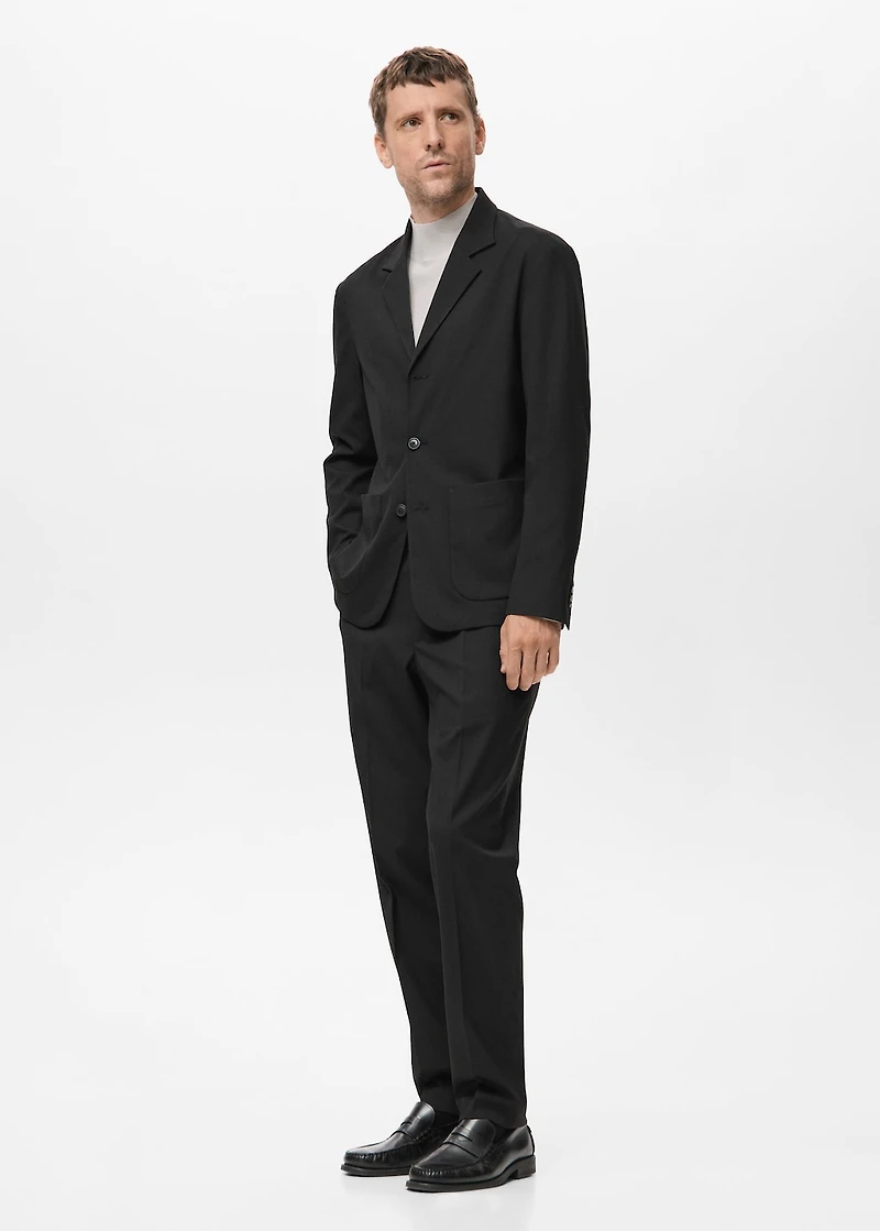 Straight-fit suit jacket