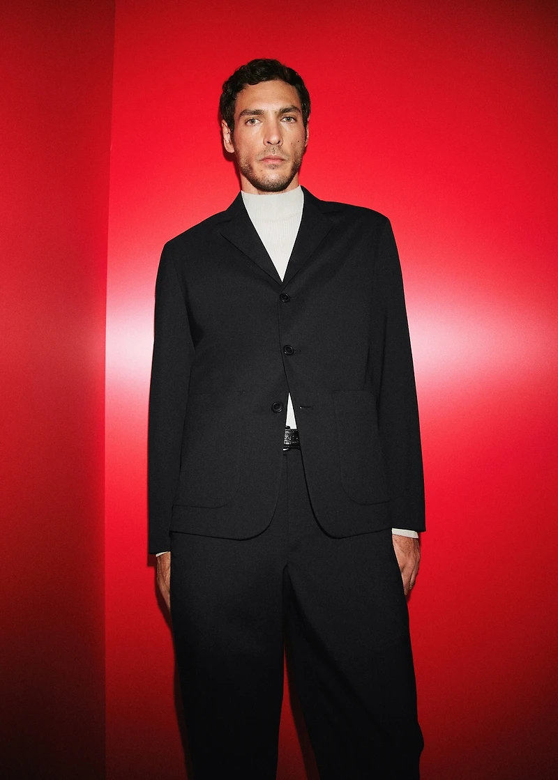 Straight-fit suit jacket