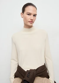 100% cashmere sweater with perkins neck