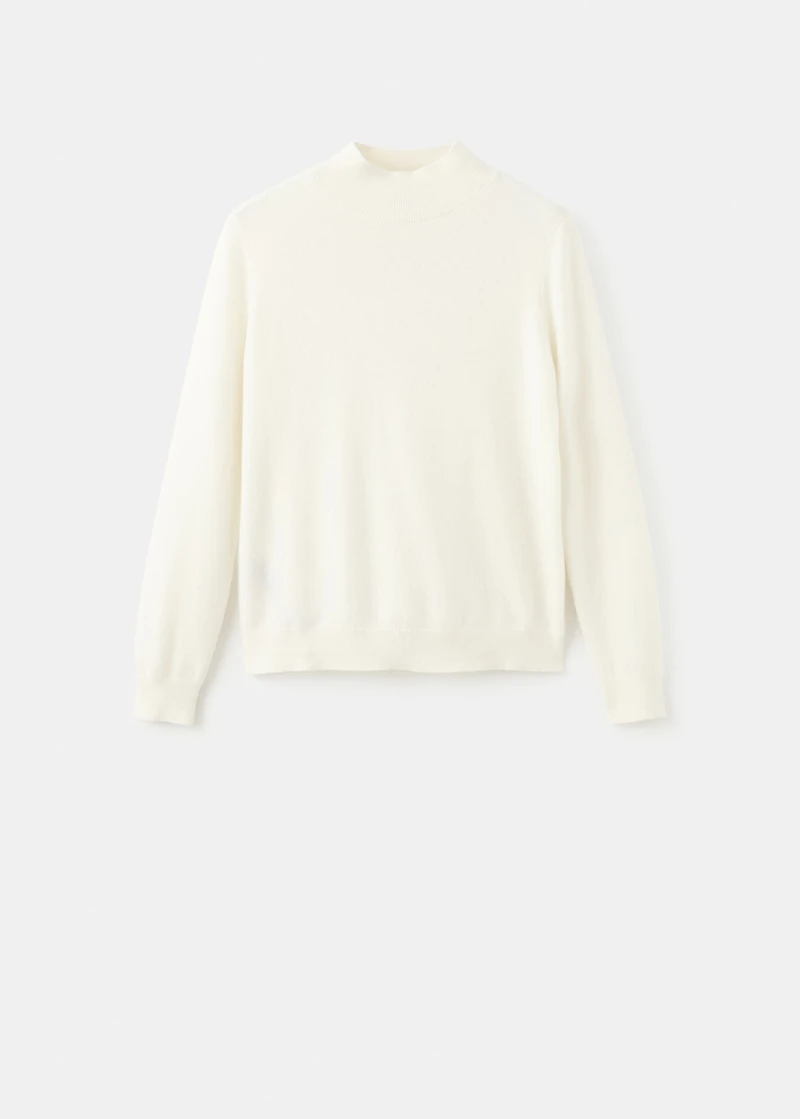 100% cashmere sweater with perkins neck