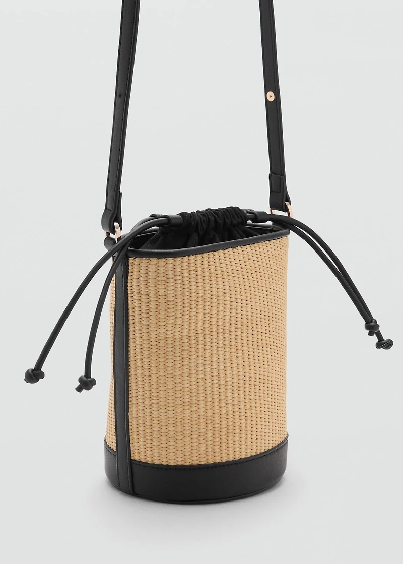 Small raffia bucket bag