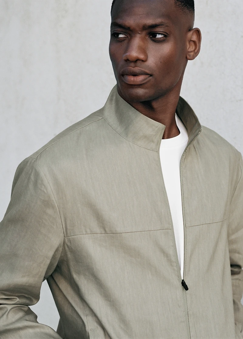 Zipper linen jacket