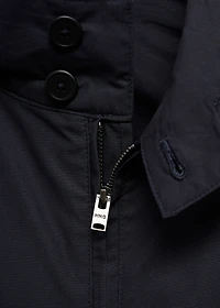 Cotton jacket with button collar