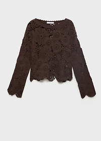 Crochet sweater with flowers