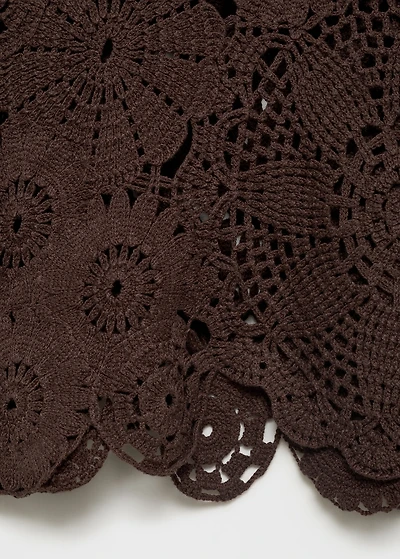 Crochet sweater with flowers