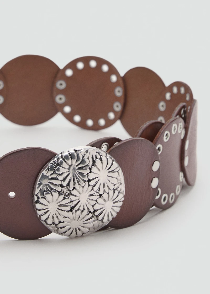 Studded leather belt