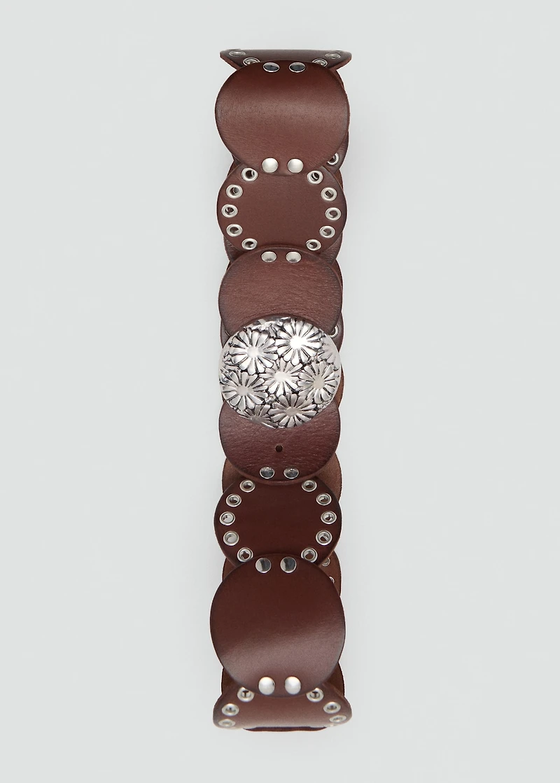 Studded leather belt