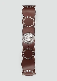 Studded leather belt
