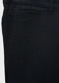 Slim-fit 100% linen pants