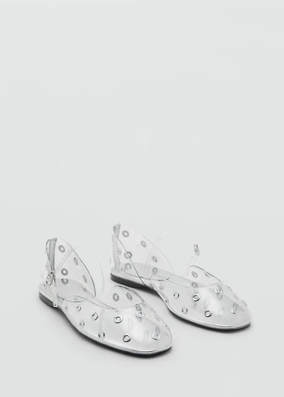 Vinyl shoes with eyelets