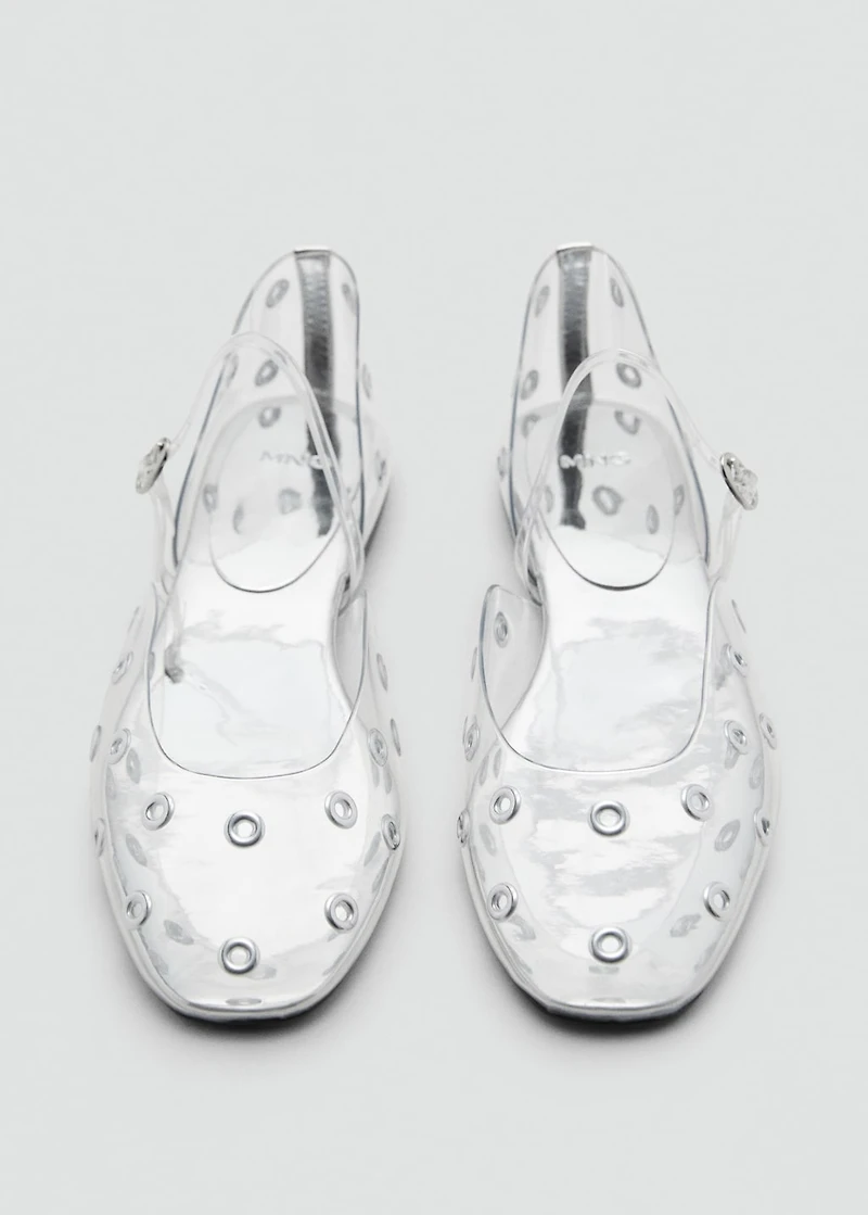 Vinyl shoes with eyelets