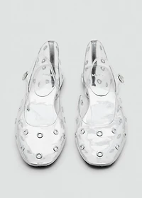 Vinyl shoes with eyelets