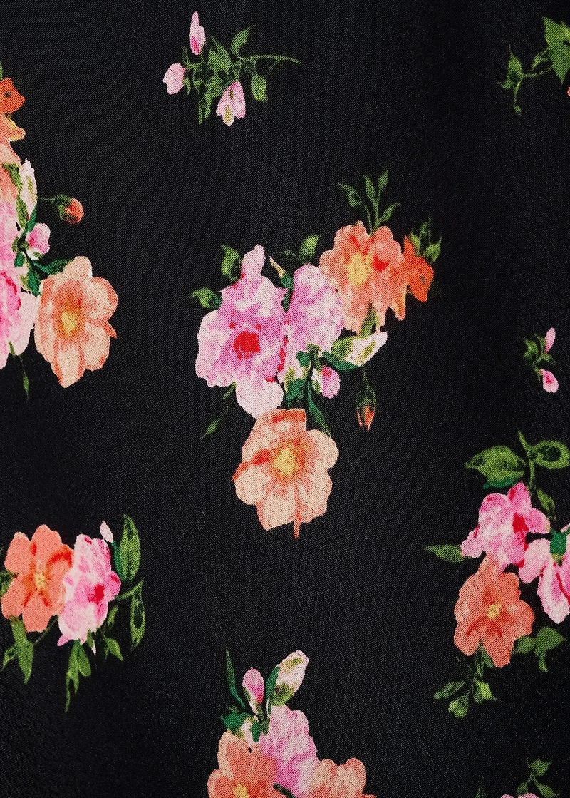 Floral skirt with lace trim