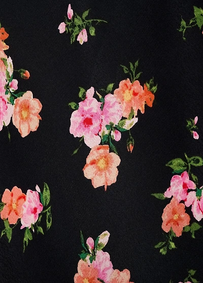 Floral skirt with lace trim