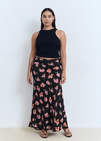 Floral skirt with lace trim
