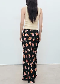 Floral skirt with lace trim