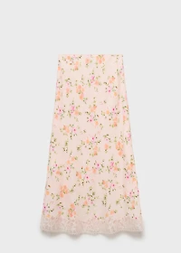 Floral skirt with lace detail