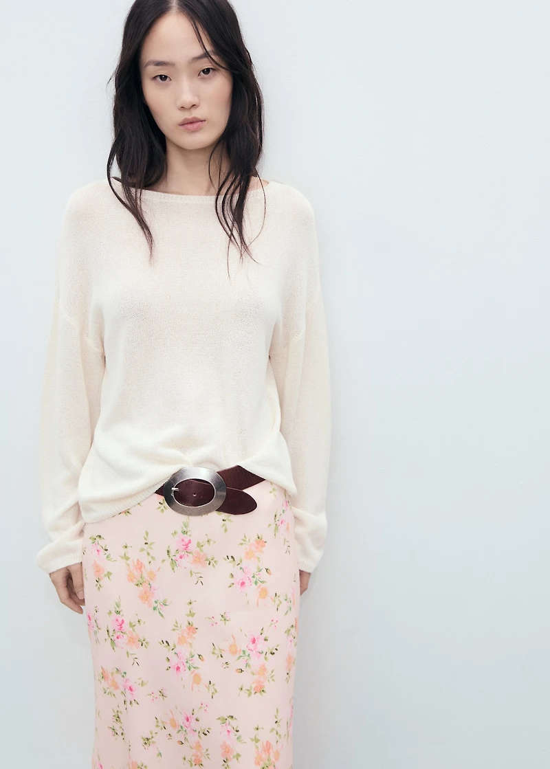 Floral skirt with lace detail