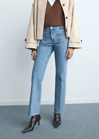 Flared cropped jeans with pockets
