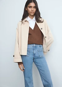 Flared cropped jeans with pockets