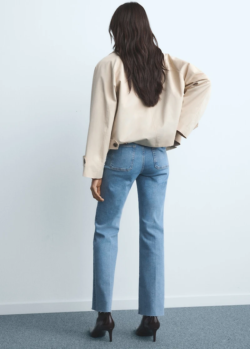 Flared cropped jeans with pockets