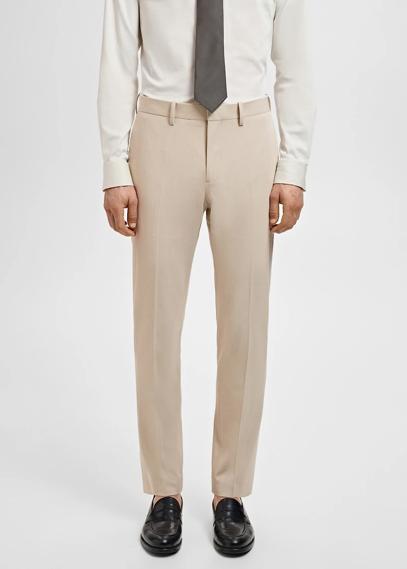 Stretch fabric super slim-fit suit trousers