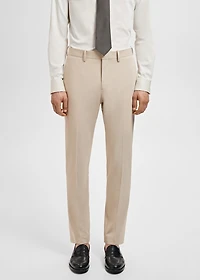 Stretch fabric super slim-fit suit trousers