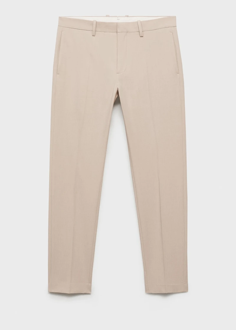 Stretch fabric super slim-fit suit trousers