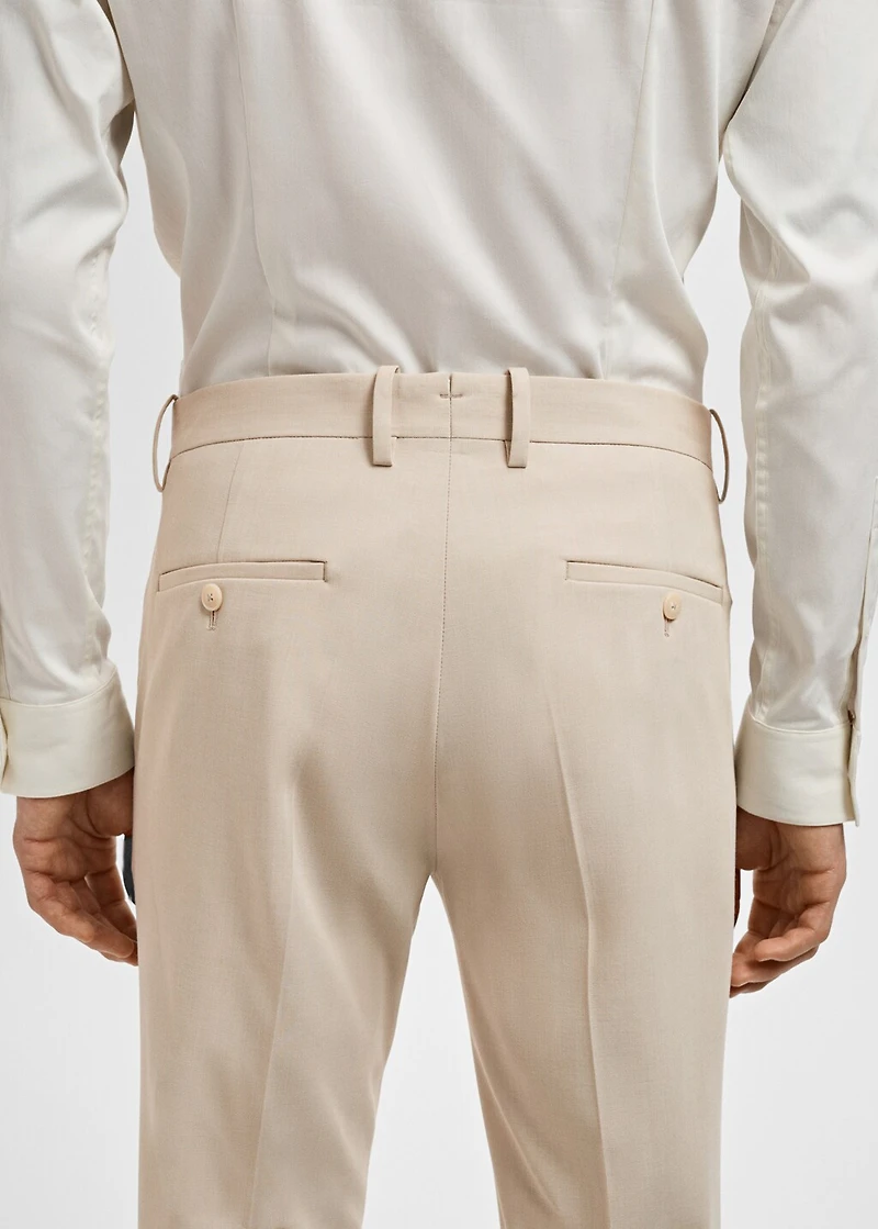 Stretch fabric super slim-fit suit trousers