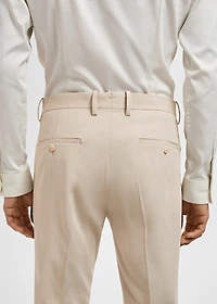 Stretch fabric super slim-fit suit trousers