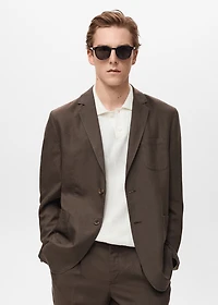 Slim fit linen suit blazer