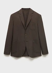 Slim fit linen suit blazer