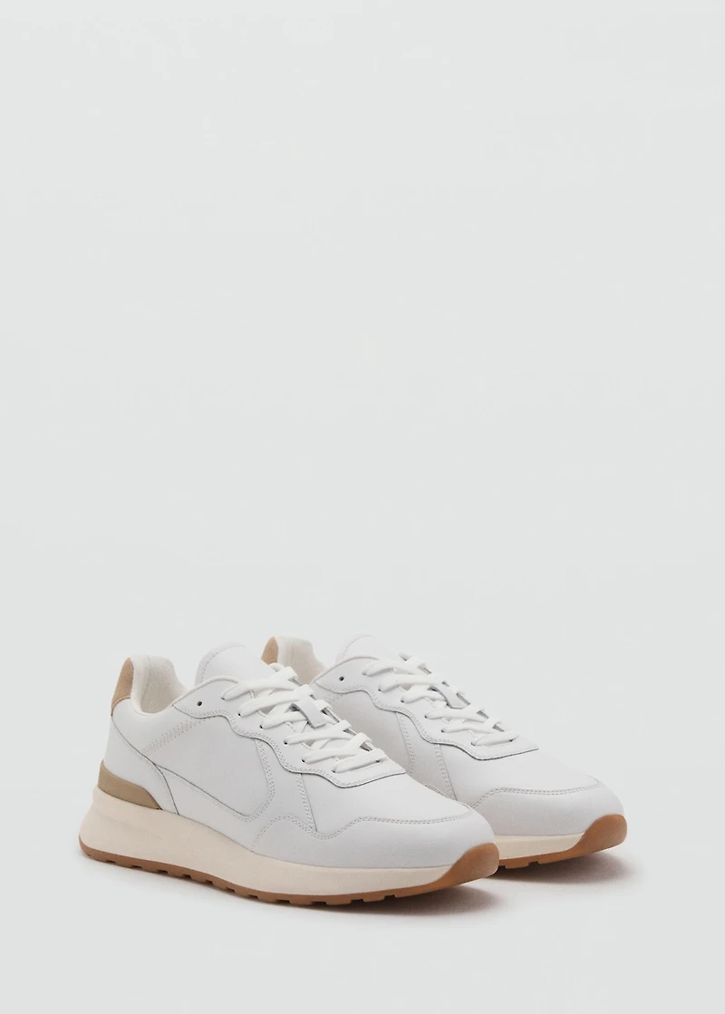 Leather mixed sneakers