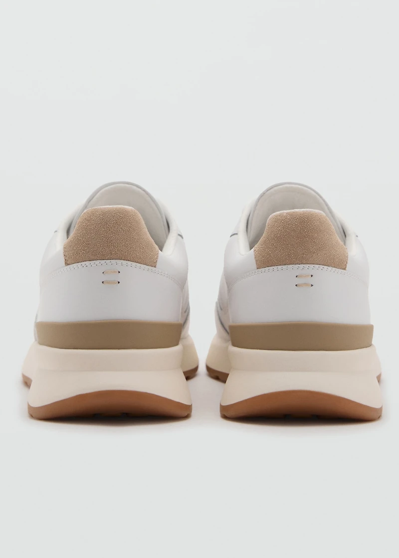 Leather mixed sneakers