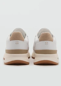 Leather mixed sneakers