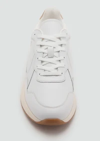 Leather mixed sneakers