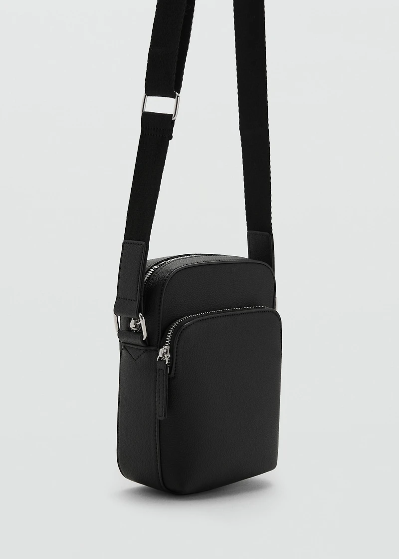 Patent faux-leather shoulder bag