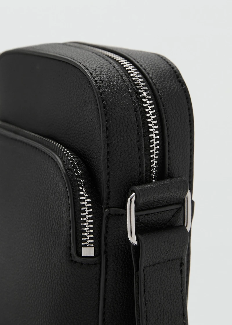 Patent faux-leather shoulder bag