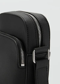 Patent faux-leather shoulder bag