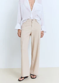 Straight-fit mid-rise denim pants