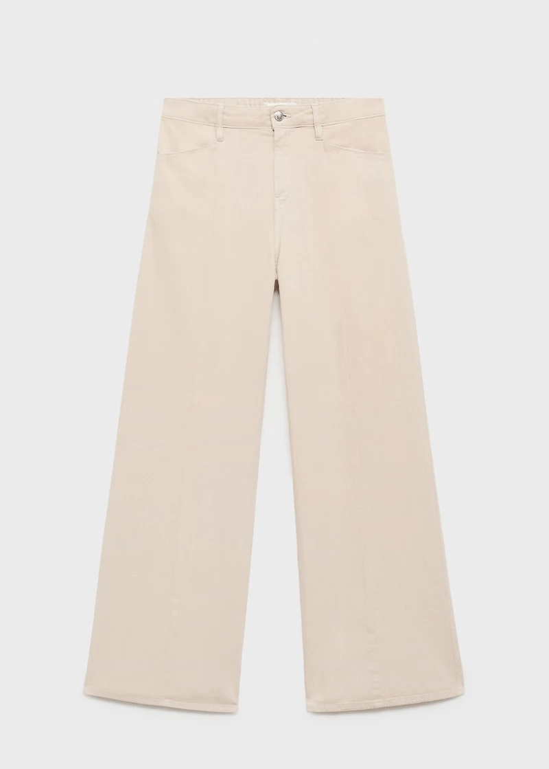 Straight-fit mid-rise denim pants